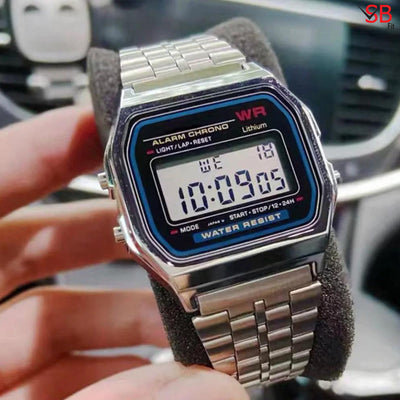 Sleek Stainless Steel LED Digital Watch